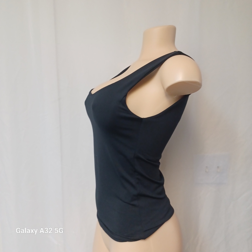Zara Blouse Stratch Size S Black Fitted Sleeveless Tank Top - Picture 7 of 12